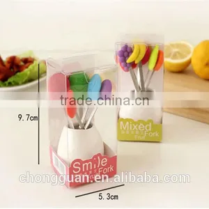 Free Sample!!!Halloween Party New Design ECO-friendly FDA&LFGB Silicone Fruit Fork ,silicone Fruit Forks thumbnail-2