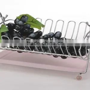 Wholesale Steel Wire Vegetable Basket,Fruit Holder With Plastic Tray thumbnail-3