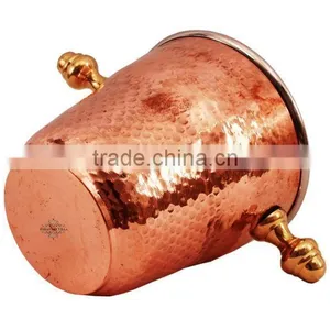 Copper Wine Ice Bucket With Handle thumbnail-1