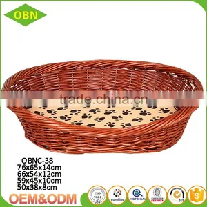 Wholesale Custom Eco-friendly New Style Comfortable Decoration Cheap Willow Wicker Basket for Pet thumbnail-3