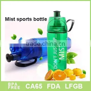Dual Functional Water Drink and Spray Mist Squeeze Bottle Sport Water Bottle With Mist Sprayer thumbnail-1