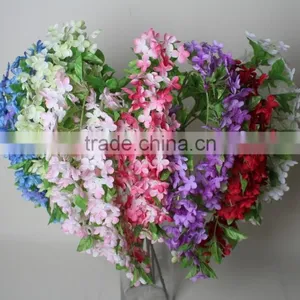 Cheap Fabric Wisteria Artificial Decorative Wisteria Flowers for Wholesale thumbnail-2