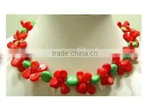 Wholesale 17" 10-14mm Red Raindrop Natural Coral Necklace thumbnail-1