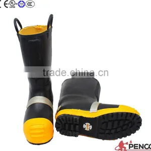 Black Advanced Polythene Rubber Fireman Safety Boots thumbnail-1
