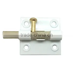 Good Quality Iron White Barrel Bolt, 2" White And Brass Finish Door Bolt, Window Barrel Bolt Lock thumbnail-4