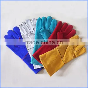 Different Types of Colors Split Leather Work Welding Gloves thumbnail-1