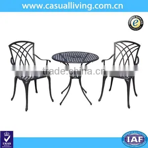 Outdoor Garden 3 Piece Black Patio Furniture Bistro Set thumbnail-1