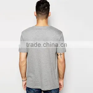 Mens Cut and Sew T-shirt Blank Grey Custom T-shirt thumbnail-2