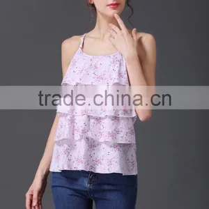 Floral Summer Cotton Maternity Chemise Breastfeeding Vest Nursing Tanks thumbnail-4