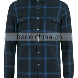 Wholesale Custom Long Sleeve Fashion Plaid Man Shirt thumbnail-5