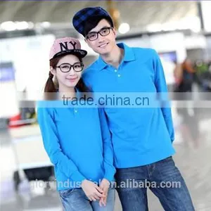 New Design Couple Long Sleeve Pique Polo Shirt thumbnail-1
