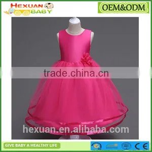 2017 New Arrival Kids Fancy Wedding Matt Satin Dress Baby Girl Evening Party Skirt thumbnail-1