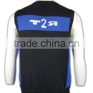ISO9001/BSCI Manufature Black Mens Fitted Knitting Pattern Vest thumbnail-3