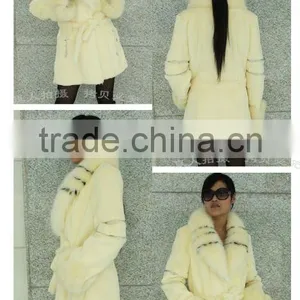 2010 Exquisite Knitted Rabbit Hair With a Fox Fur Collar ,long Fur Garment JL004 thumbnail-1
