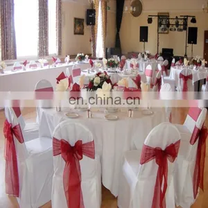 Wholesale Banquet Cheap Polyester Universal Chair Cover White thumbnail-1