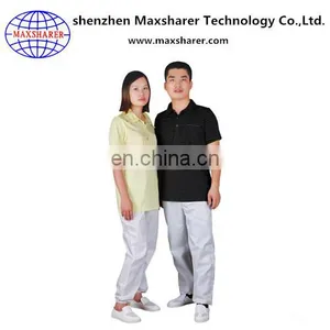 ESD 98%cotton+2%conductive Fabric Cloth for Cleanroom T Shirt Workwear thumbnail-1