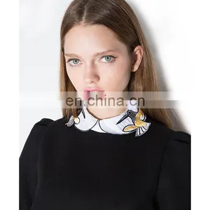 2016 Hot Selling Popular Bird Collar Black Peplum Dress Fashionable Mature Women Wear thumbnail-3
