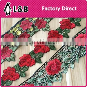 New Design Hot Sale Polyester Material Multicolor Flower Trim for Decoration thumbnail-1