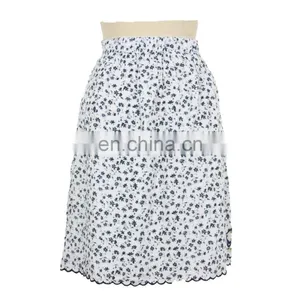 Floral Print Cotton Embroidery Pleated Skirt Old Women Skirt Guangzhou Clothing thumbnail-2