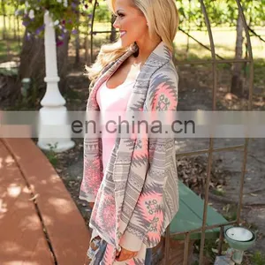 Wholesale Hot Sale in Europe Printing Cotton Cardigan Long Sleeve Coat thumbnail-5