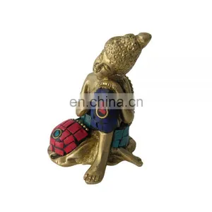 Tibet Tibetan Resting Sleeping Buddha Statue Idol Brass Buddhism Tibetan Sakyamuni Brass Tibetan Medicine Blessing Buddhism Art thumbnail-2