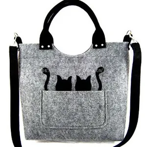 Black Felt Handbag Felt Handbags Factory From China thumbnail-1