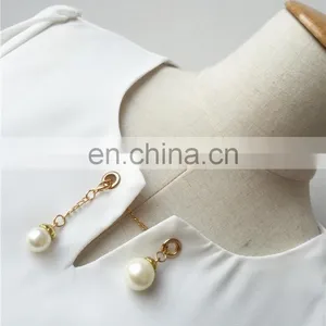 2016 Hot Fashion Metal Garment Accesories Pearl on Collar Horseshoe Pearl on Clothing thumbnail-3