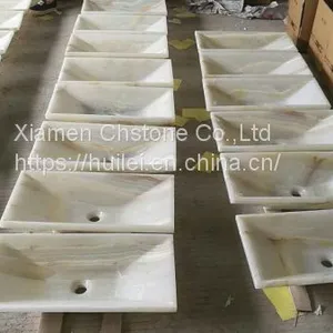 White Onyx Sinks,White Onyx Basins,Nature Stone Basins, Stone Bathroom Basins thumbnail-1