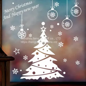 Christmas Tree Decoration Glass Windows Wall Sticker Wall Decals Festival Home Decoration Happy New Year Stickers Wallpaper thumbnail-4