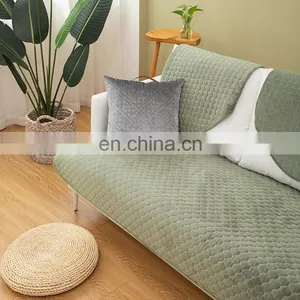 100% Polyester Anti-slip Furniture Protector Quilted Bias Stripe Couch Cover Seat Sofa Slipcover Set thumbnail-5