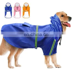 Factory Wholesales Dog Raincoat Waterproof Pet Hoodie Full Cover Reflective Pet Raincoat thumbnail-1