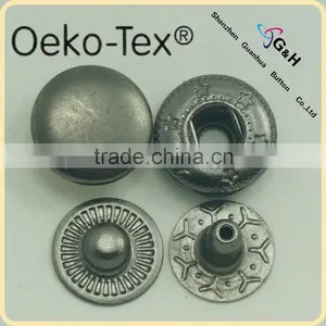 10mm 488# Metal Spring Snap Button With Gun Metal Color thumbnail-1