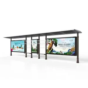 Students Share the Aluminum Profile Bus Stop Kiosk Billboard Factory of Charging Treasure Bus Stop thumbnail-2