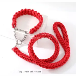 Best Selling Pet Product Belt for Dog Lead Wire Rope 130 cm Pet Ropes Weave Luxury Collar Rolled Rope for Dog Dog Leash Set thumbnail-2