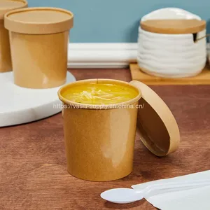 16 oz To Go Soup Containers With Lids, Disposable Paper Bowls thumbnail-1