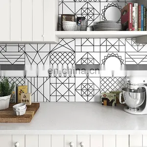 Nordic Contracted Geometrical Tile Lozenge Line Mixes Spell Kitchen Wall Brick thumbnail-2
