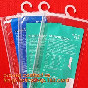 HANGER HOOK BAGS,GARMENT BOTTON CLOSURE BAGS, EVA FROST DRAWSTRING BAGS, VINYL HANGER HOOK BAG thumbnail-1