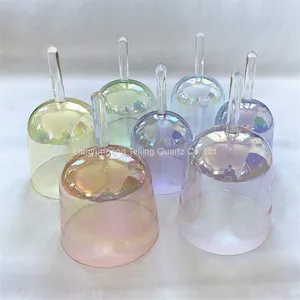 Alchemy Cosmic Light Clear Singing Bowl With Handle Aurora Quartz Chakra Healing Crucible thumbnail-1