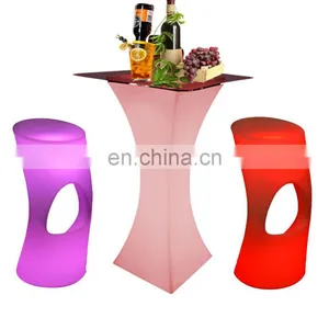 Led Buffet Table /Led PE Light Up Chair for Restaurant Discotheque Pub Used Glowing Bar Table thumbnail-5