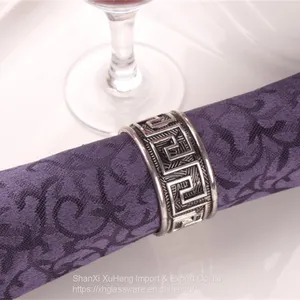 Silver And Black Antique Embossed Metal Napkin Rings For Ideal Table Decoration And Lovely Gift For Any Occasion thumbnail-4