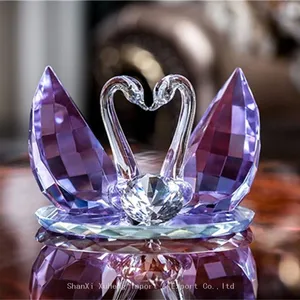 Colored K9 Crystal Swan Wedding Gifts Crystal Wedding Giveaway Gift Crystal Crafts Gifts thumbnail-3
