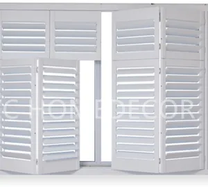 Customized Shapes and Colored Basswood, Paulownia Wood, PVC Shutters Window Coverings thumbnail-1