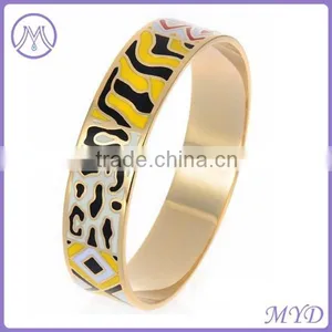 European Fashion Stainless Steel Enamel Cuff Bangle thumbnail-4