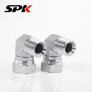 British Standard (BSP) Threaded Male & Female Union Elbow, Hydraulic Oil Tube Transition Universal Union Joint, 2B9 Stainless Steel Fitting thumbnail-2