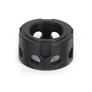 High Precision CNC Machined Black Anodized Knurled Nut Custom Aluminum Threaded Adjustment Knob With OEM ODM Service thumbnail-1