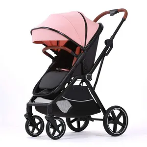 Mum Easy Lightweight Linen Baby Pram Aluminum Alloy Stroller Portable Foldable Travel Comfortable Reversible Seat 15kg Load thumbnail-3