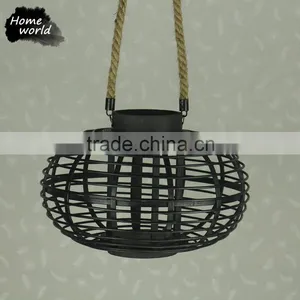 Black Elegant Antique Collectible Outdoor Candle Lantern thumbnail-2