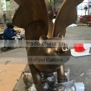 Outdoor Large Flying Pig Metal Bronze Sculpture thumbnail-3