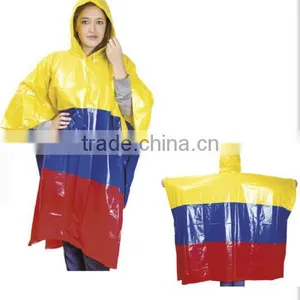 Fashionable Colorful PU Raincoat Poncho for Ladies thumbnail-1