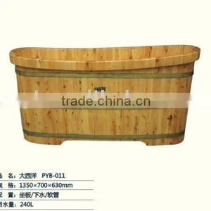 Rubber Wood Atlantic Ocean Type Bathroom Wooden Bathtub thumbnail-1